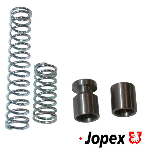 Oil booster kit, dual. Specially designed larger piston and stronger spring increase oil pressure throughout the system. A must 