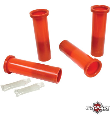 Bushing set for front axle beam, outer diameter 56 mm, inner diameter 50/43 mm, urethane, for standard beam, red, 4 pieces, Bugp
