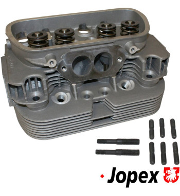Cylinder head, 044, new, dual port, complete with valves. Inlet valves 40x8 mm and exhaust valves 35.5x8 mm. Spark plug M14x1,25