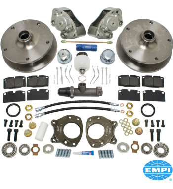 Disc brake conversion set, front. Fits LHD + RHD vehicles. The kit includes all the parts you need to convert your VW to disc br