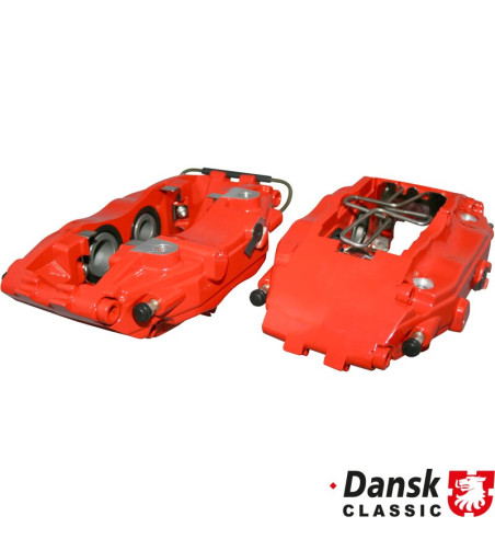 Brake caliper set, front, left/right, Sport, red, powder coating, new, without E-mark, Adapter needed for mounting on 964 C2/C4 