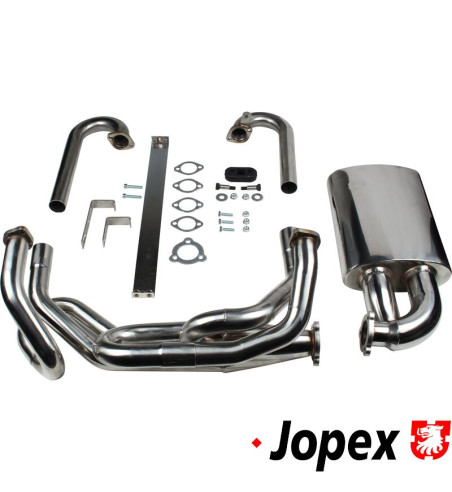 Exhaust system, Sport, 4 into 1 merged collector, Ø42 mm OD pipes, with one tail pipe in right side wing. Including mounting kit