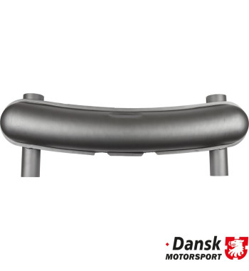 Exhaust rear, Racing, with two Ø70 mm tail pipes. Made of steel with grey heat resistant paint. Not approved for street use. 92.