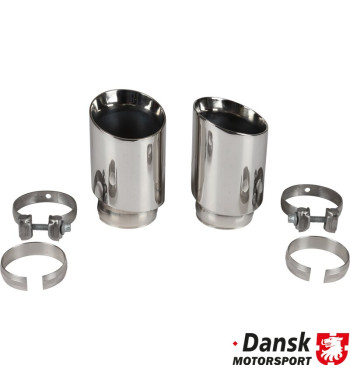 Exhaust rear, Sport, GT3 style, with two Ø90 mm center tail pipes. Made of aluminised steel with grey heat resistant paint, tail