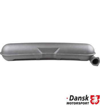 Exhaust rear, Sport, GT3 style, with two Ø90 mm center tail pipes. Made of aluminised steel with grey heat resistant paint, tail
