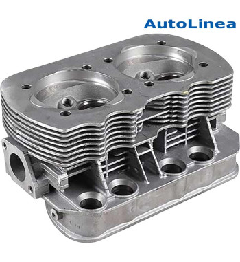 Cylinder head, 040, new, dual port, without valves. For inlet valves 35.5x8 mm and exhaust valves 32x8 mm. Spark plug M14x1.25x1