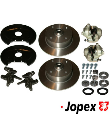 Disc brake conversion set, front, 4x130 mm. The kit includes all the parts you need to convert your VW to disc brakes. The kit w