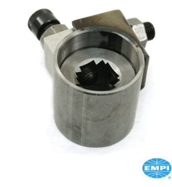 Front axle beam adjuster. The adjuster can be welded in place to raise or lower the ride height. Fits vehicles with ball joint. 