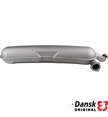 Exhaust rear, with one Ø60 mm tail pipe and chrome tip. Made of stainless steel with grey heat resistant paint. With TÜV/EEC app