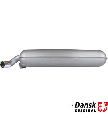Exhaust rear, with one Ø60 mm tail pipe and chrome tip. Made of stainless steel with grey heat resistant paint. With TÜV/EEC app