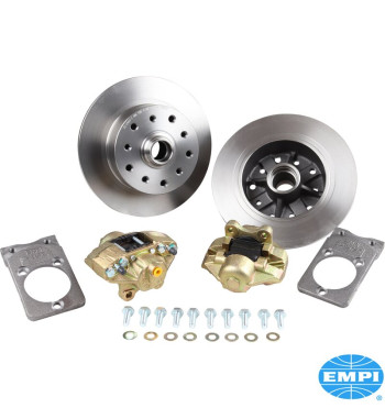 Disc brake conversion set, Bolt-On, Double-Drilled, front, 4x130 with 14x1.5 mm threads and 5x4.75 with 12 mm threads, for ball 