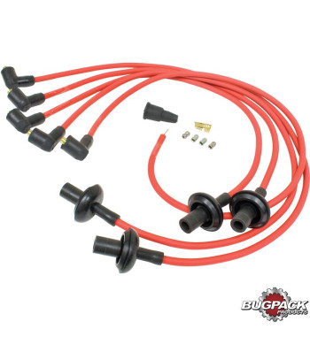 Ignition cable set, 90º Megavolt, red