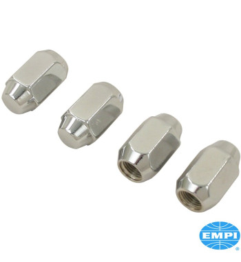 Lug nut set, chrome, 1/2x20, acorn 60º style, 4 pieces