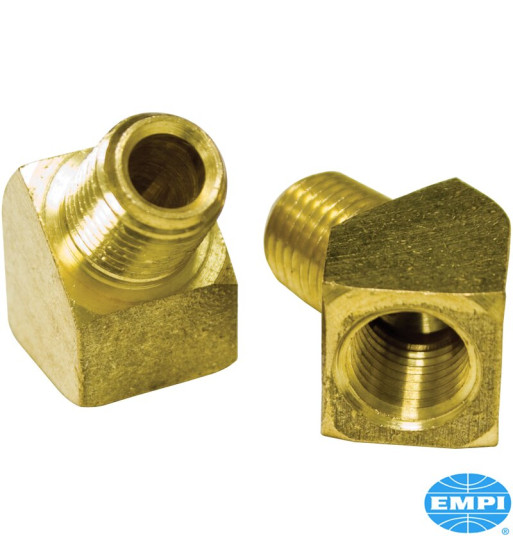 Hose fitting set for oil system, 45º 1/4 male with 1/4 female, 2 pieces Hose fitting set for oil system, 45º 1/4 male with 1/4 female, 2 pieces