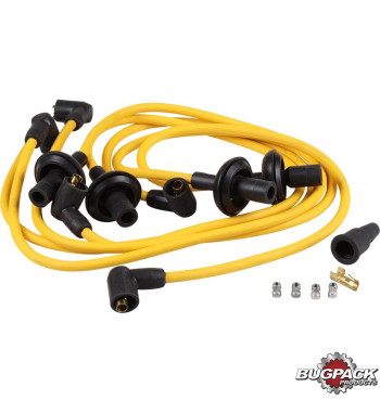 Ignition cable set, 90º Megavolt, yellow