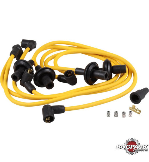 Ignition cable set, 90º Megavolt, yellow