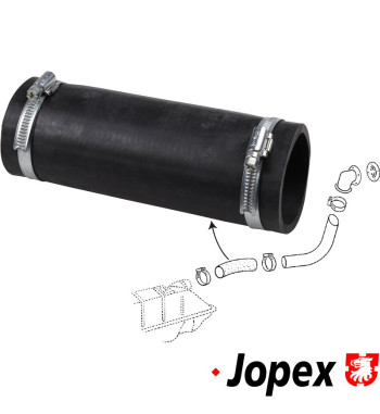 Hose for fuel filler neck with 2 clamps, Ø55 mm, L180 mm