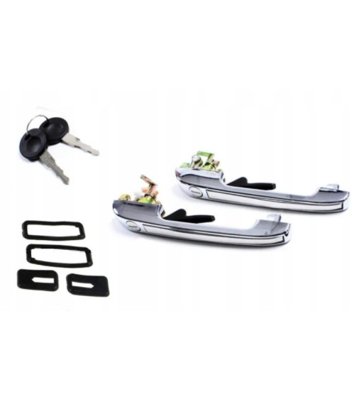 Komplet klamek do drzwi, chrom, przód, lewa/prawa 9887100210