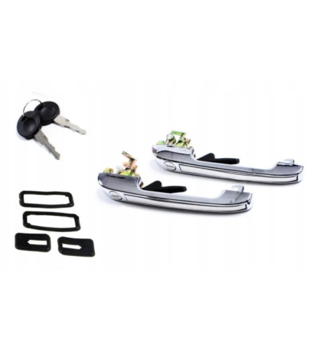 Komplet klamek do drzwi, chrom, przód, lewa/prawa 9887100210