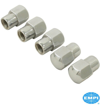 Zestaw nakrętek kół, chrom, M12x1,5, do felg stalowych i Mag, 5 sztuk
