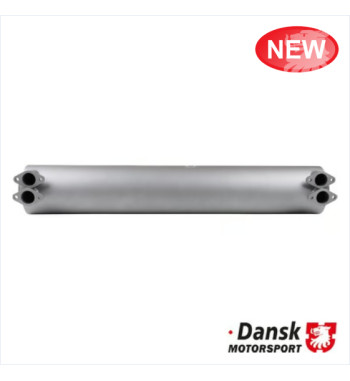 Exhaust rear, Sport, with two tail pipes and mounting straps. Made of steel with grey heat resistant paint