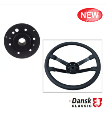 Extension hub for steering wheel, black aluminium