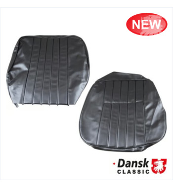 Seat cover set for one front seat, black vinyl, left/right