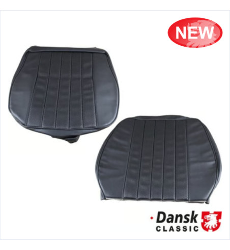 Seat cover set for one front seat, black basketweave vinyl, left/right