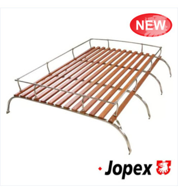 Roof luggage rack. Made of stainless steel and wood. Length 172 cm