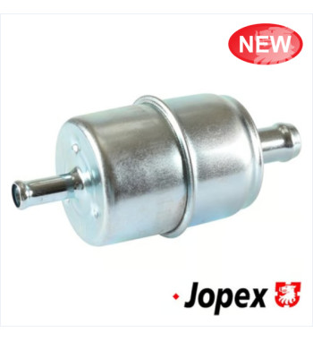 Filtr paliwa, kwadratowy, obudowa metalowa, wlot Ø8 mm, wylot Ø12 mm