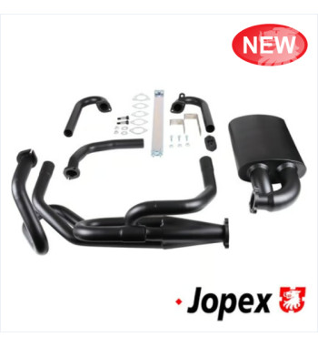 Exhaust system, Sport, 4 into 1 merged collector, Ø38 mm OD pipes, with one tail pipe in right side wing. Including mounting kit