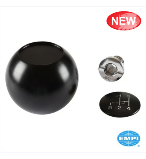 Gear shift knob with shift pattern, universal with 4 thread variations