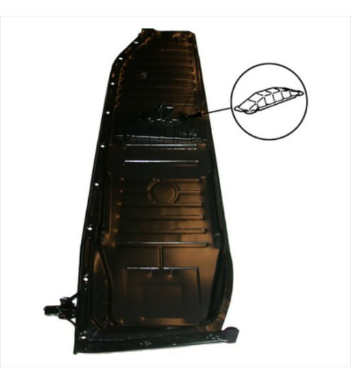Floor pan with seat bucket, Heavy Duty, left