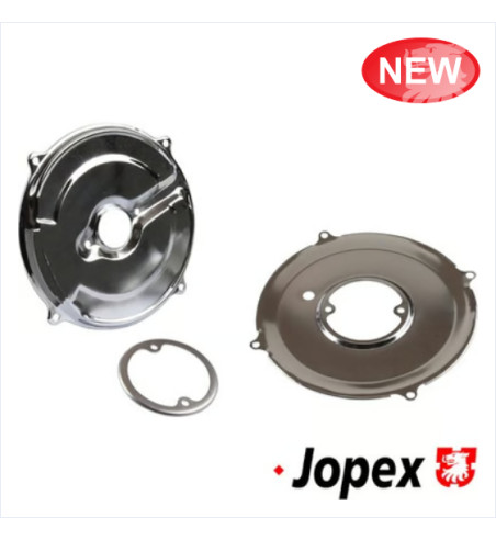 Backing plate set for alternator, chrome