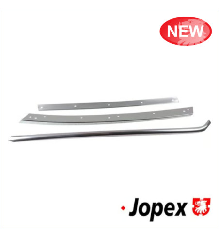 Moulding set for A-pillar, right, 3 pieces. Made of chromed steel