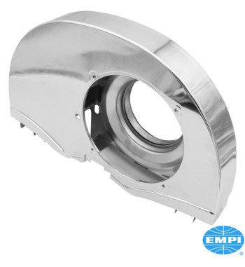 Super fan shroud without air ducts and with Doghouse, 36 HP style, chrome
