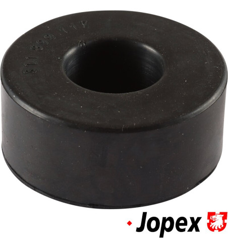 Rubber bushing between front axle and body, lower