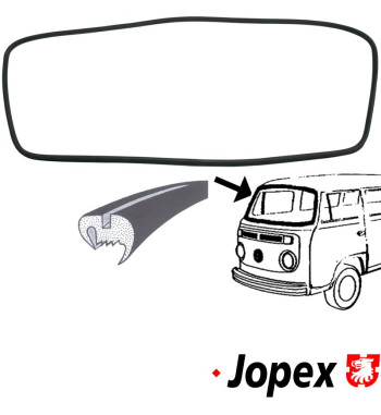 Seal for windscreen with groove for moulding
