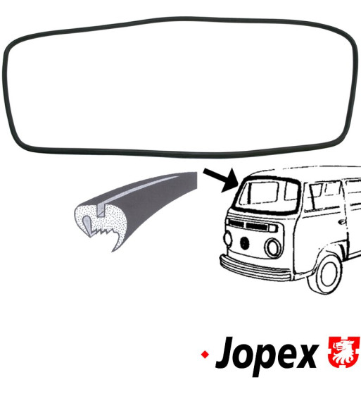 Seal for windscreen with groove for moulding