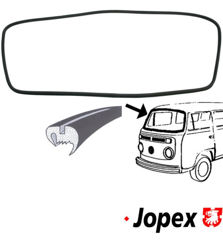 Seal for windscreen with groove for moulding