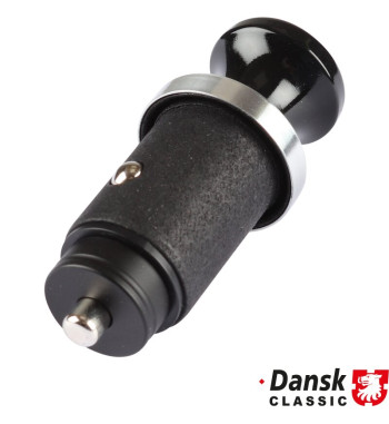 Cigarette lighter to USB-A and USB-C port adapter, chrome style