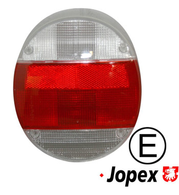Lens for tail light, clear/red/clear, left/right, with E-mark