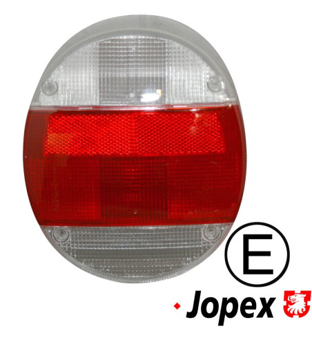 Lens for tail light, clear/red/clear, left/right, with E-mark