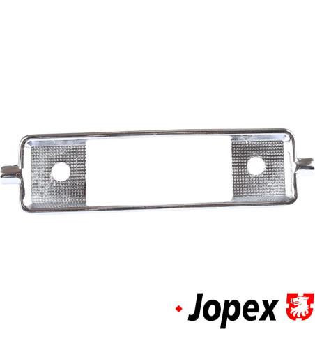 Radio cover plate, Heavy Duty casted metal, chrome. Prepared for moulding on dashboard