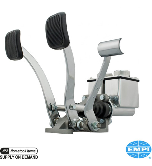 Pedal assembly with throttle pedal, 3/4 clutch and 7/8 brake, fitting size is 1/8 NPT