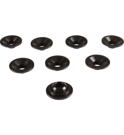 Valve spring retainer set, chromoly, 8 pieces. Use with single or dual spring setups