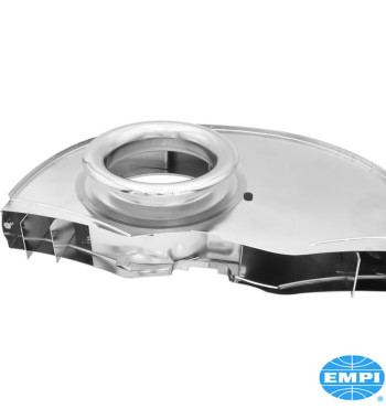 Super fan shroud with air ducts and without Doghouse, 36 HP style, chromed