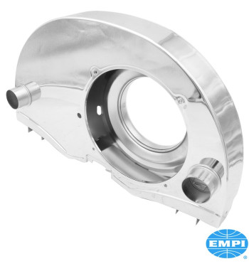 Super fan shroud with air ducts and without Doghouse, 36 HP style, chromed