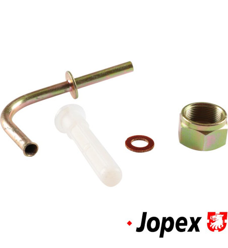 Fuel tank outlet pipe set with filter