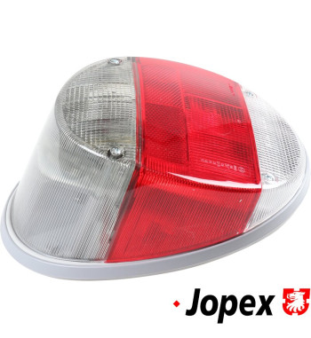 Lampa tylna z przyciemnianym/czerwono-białym szkłem Hella, lewa/prawa, ze znakiem E, bez żarówek